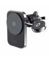 Acefast D18 car holder with MagSafe / Qi inductive charger + USB-A USB-C cable - black