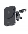 Acefast D18 car holder with MagSafe / Qi inductive charger + USB-A USB-C cable - black