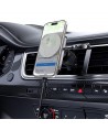 Acefast D18 car holder with MagSafe / Qi inductive charger + USB-A USB-C cable - black