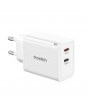 Choetech PD6013 2x USB-C PD 65W GaN wall charger - white