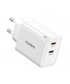 Choetech PD6013 2x USB-C PD 65W GaN wall charger - white
