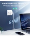 Choetech PD6013 2x USB-C PD 65W GaN wall charger - white