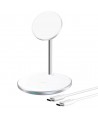 Choetech T581-F MagSafe / Qi 2in1 wireless charger + USB-C cable - white