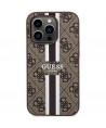 Guess 4G Printed Stripes MagSafe case for iPhone 15 Pro - brown