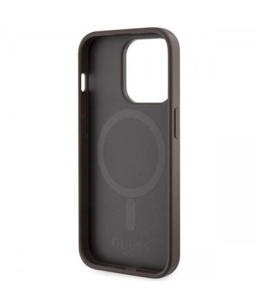 Guess 4G Printed Stripes MagSafe case for iPhone 15 Pro - brown