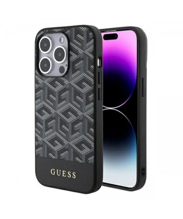 Guess GCube Stripes MagSafe case for iPhone 15 Pro Max - black