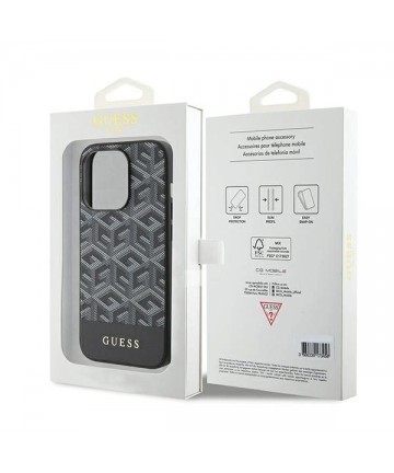 Guess GCube Stripes MagSafe case for iPhone 15 Pro Max - black