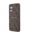 Guess 4G Collection Leather Metal Logo MagSafe case for Samsung Galaxy S24+ - brown