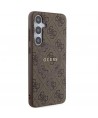 Guess 4G Collection Leather Metal Logo MagSafe case for Samsung Galaxy S24+ - brown
