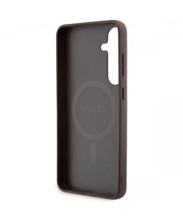 Guess 4G Collection Leather Metal Logo MagSafe case for Samsung Galaxy S24+ - brown