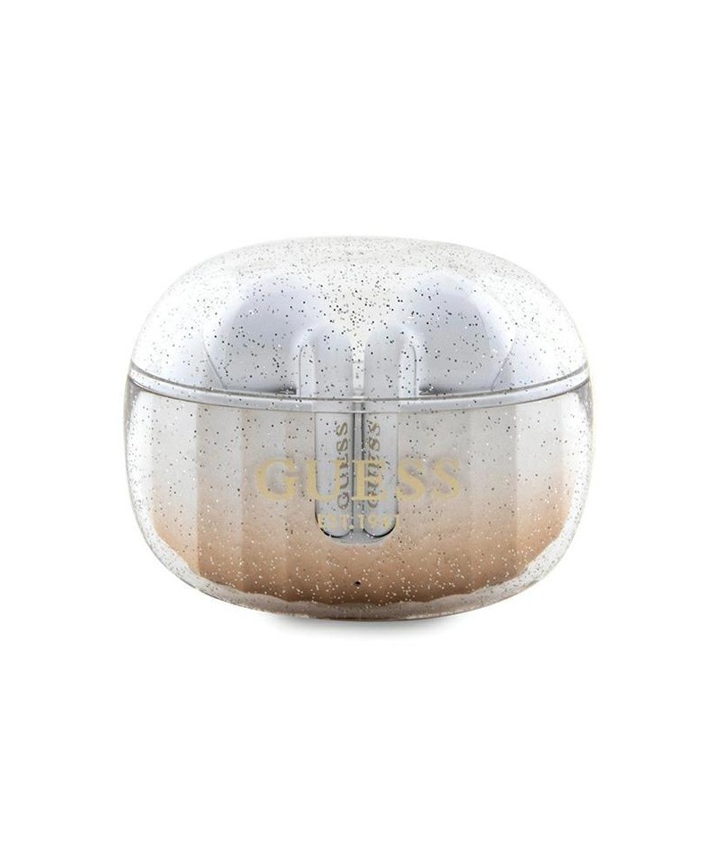 Guess Glitter Gradient TWS Bluetooth headphones with docking station - gold