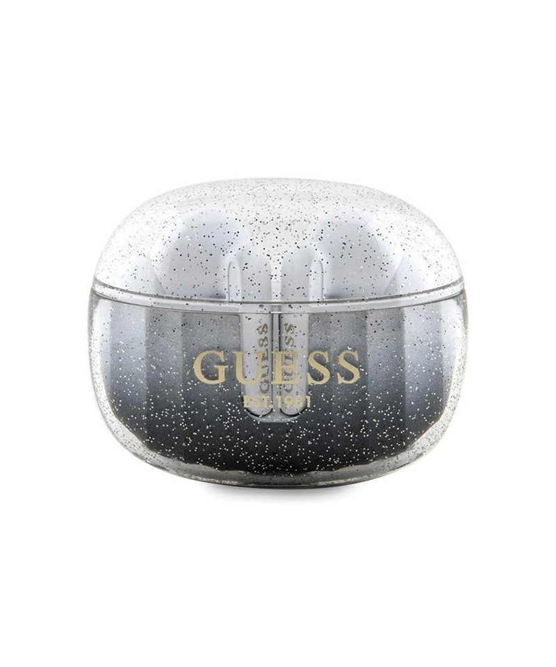 Guess Glitter Gradient TWS Bluetooth headphones with docking station - black