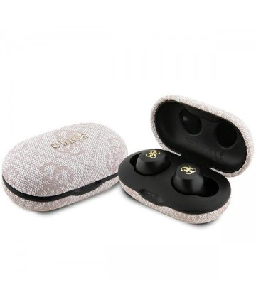 TWS Guess 4G Metal Bluetooth headphones with ENC docking station - pink