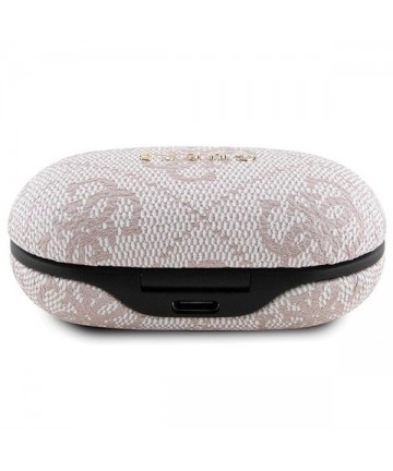 TWS Guess 4G Metal Bluetooth headphones with ENC docking station - pink