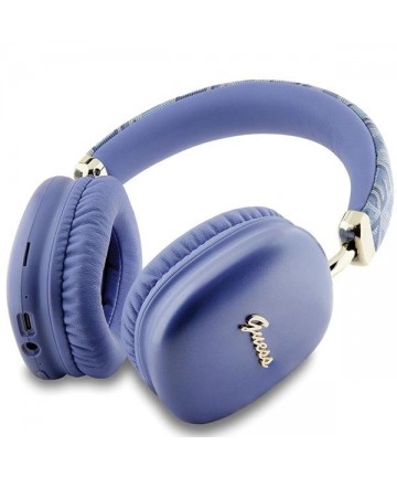 Guess GCube Metallic Script Logo Headphones - Purple