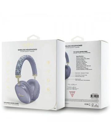 Guess GCube Metallic Script Logo Headphones - Purple