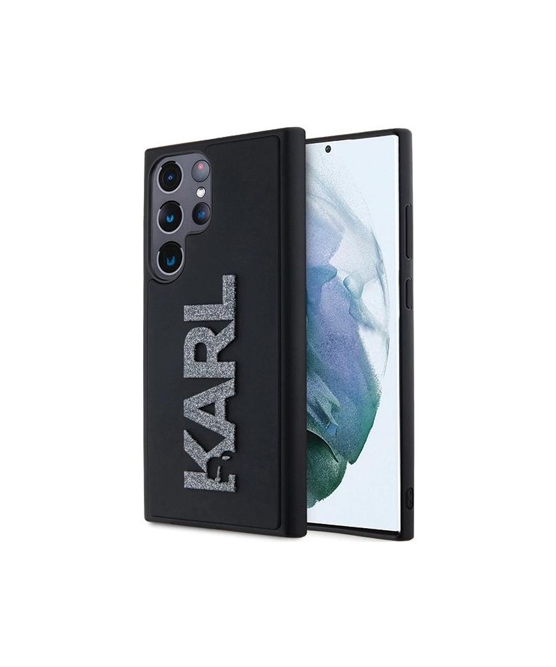 Karl Lagerfeld 3D Rubber Glitter Logo case for Samsung Galaxy S23 Ultra - black