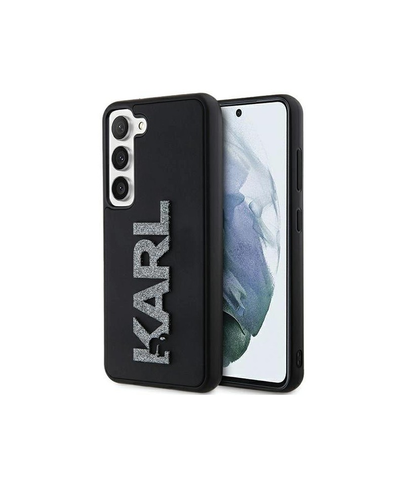 Karl Lagerfeld 3D Rubber Glitter Logo case for Samsung Galaxy S23+ - black