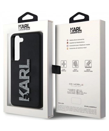 Karl Lagerfeld 3D Rubber Glitter Logo case for Samsung Galaxy S23+ - black