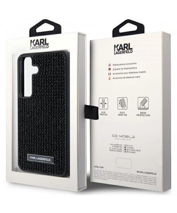 Karl Lagerfeld Rhinestone Metal Logo case for Samsung Galaxy S24 - black