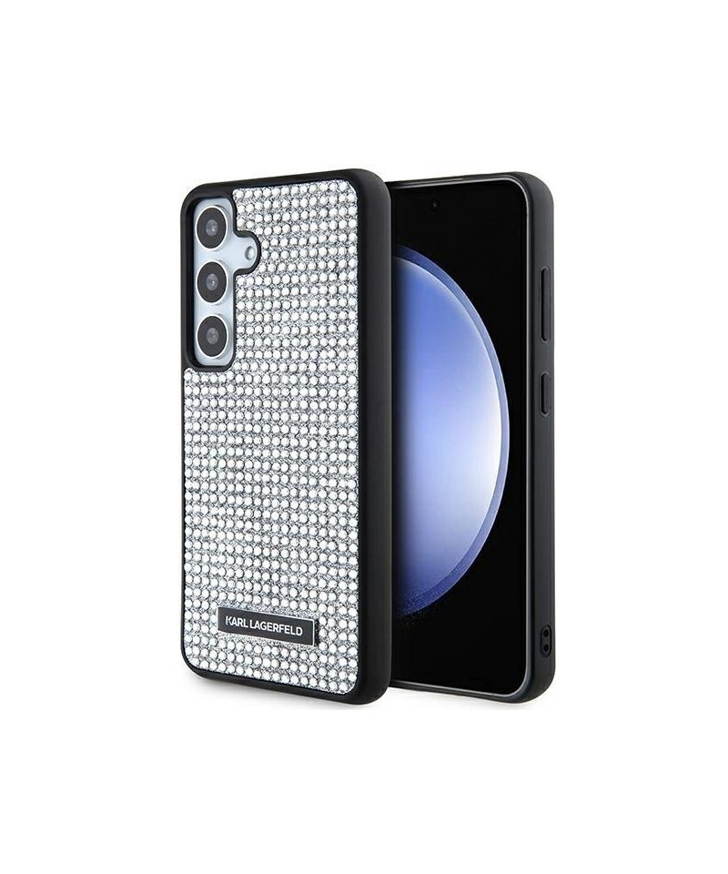 Karl Lagerfeld Rhinestone Metal Logo case for Samsung Galaxy S24 - silver