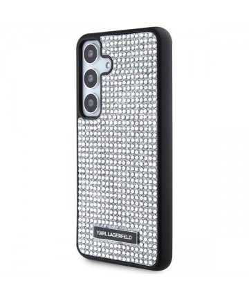 Karl Lagerfeld Rhinestone Metal Logo case for Samsung Galaxy S24 - silver
