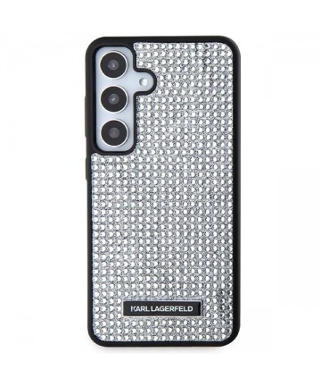Karl Lagerfeld Rhinestone Metal Logo case for Samsung Galaxy S24 - silver