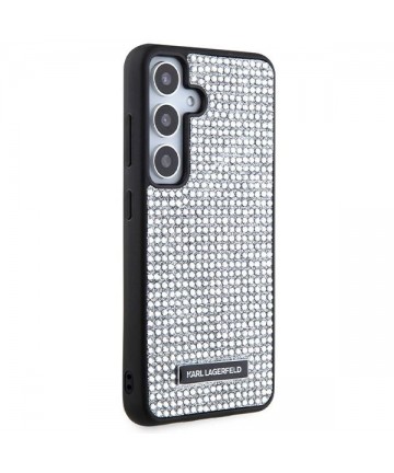 Karl Lagerfeld Rhinestone Metal Logo case for Samsung Galaxy S24 - silver