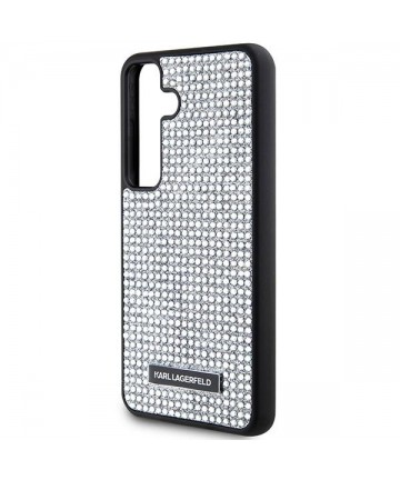Karl Lagerfeld Rhinestone Metal Logo case for Samsung Galaxy S24 - silver