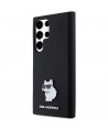 Karl Lagerfeld Silicone Choupette Metal Pin case for Samsung Galaxy S23 Ultra - black