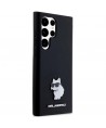 Karl Lagerfeld Silicone Choupette Metal Pin case for Samsung Galaxy S23 Ultra - black