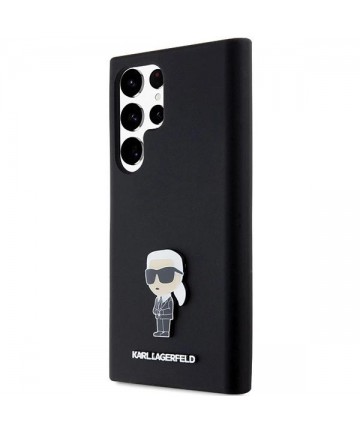 Karl Lagerfeld Silicone Ikonik Metal Pin case for Samsung Galaxy S23 Ultra - black