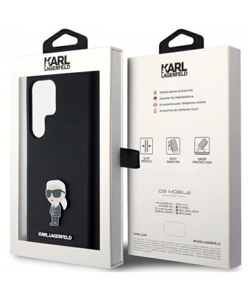Karl Lagerfeld Silicone Ikonik Metal Pin case for Samsung Galaxy S23 Ultra - black