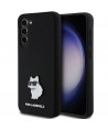 Karl Lagerfeld Silicone Choupette Metal Pin case for Samsung Galaxy S23+ - black
