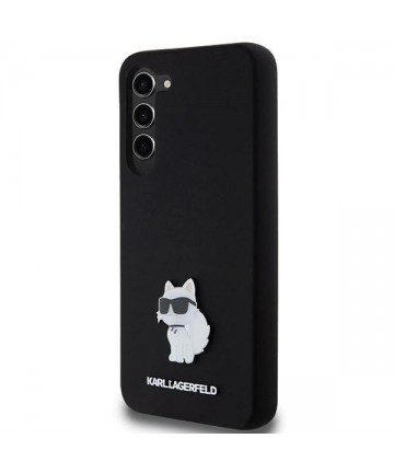 Karl Lagerfeld Silicone Choupette Metal Pin case for Samsung Galaxy S23+ - black