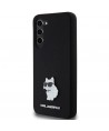 Karl Lagerfeld Silicone Choupette Metal Pin case for Samsung Galaxy S23+ - black
