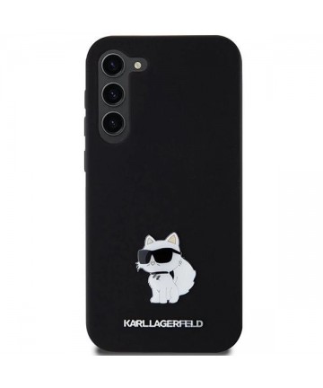 Karl Lagerfeld Silicone Choupette Metal Pin case for Samsung Galaxy S23+ - black