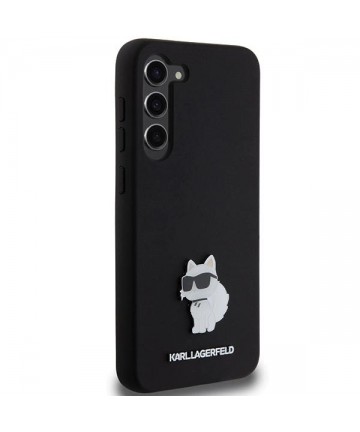 Karl Lagerfeld Silicone Choupette Metal Pin case for Samsung Galaxy S23+ - black