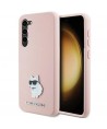 Karl Lagerfeld Silicone Choupette Metal Pin case for Samsung Galaxy S23+ - pink