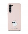 Karl Lagerfeld Silicone Choupette Metal Pin case for Samsung Galaxy S23+ - pink