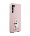Karl Lagerfeld Silicone Choupette Metal Pin case for Samsung Galaxy S23+ - pink