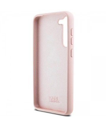 Karl Lagerfeld Silicone Choupette Metal Pin case for Samsung Galaxy S23+ - pink