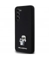 Karl Lagerfeld Silicone Karl&Choupette Metal Pin case for Samsung Galaxy S23+ - black