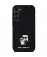 Karl Lagerfeld Silicone Karl&Choupette Metal Pin case for Samsung Galaxy S23+ - black