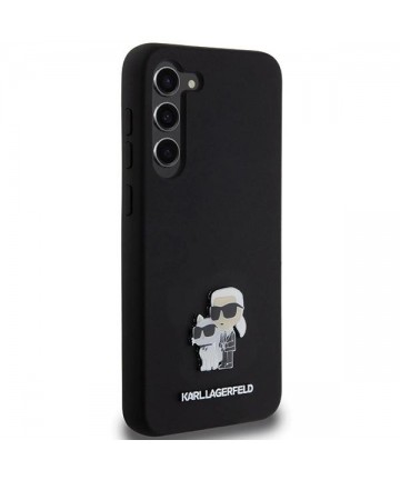 Karl Lagerfeld Silicone Karl&Choupette Metal Pin case for Samsung Galaxy S23+ - black