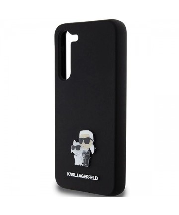 Karl Lagerfeld Silicone Karl&Choupette Metal Pin case for Samsung Galaxy S23+ - black