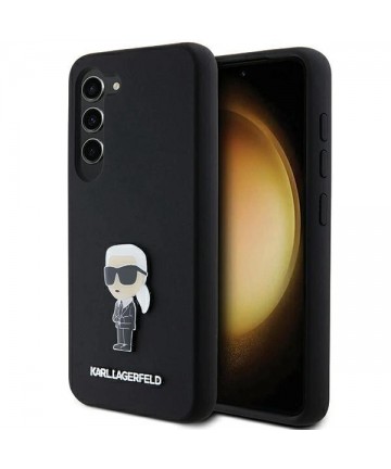 Karl Lagerfeld Silicone Ikonik Metal Pin case for Samsung Galaxy S23+ - black