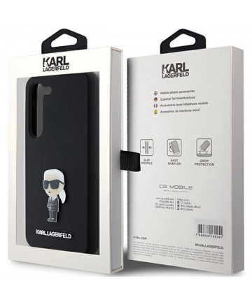 Karl Lagerfeld Silicone Ikonik Metal Pin case for Samsung Galaxy S23+ - black