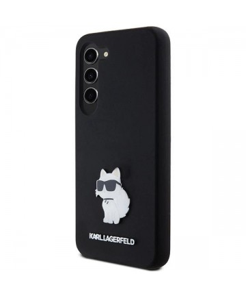 Karl Lagerfeld Silicone Choupette Metal Pin case for Samsung Galaxy S23 - black