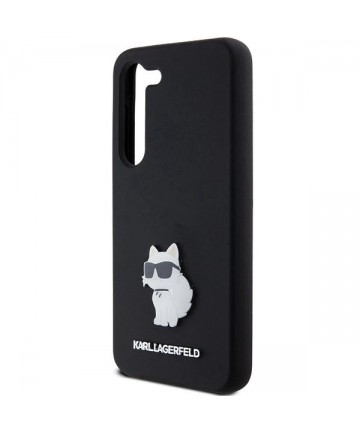 Karl Lagerfeld Silicone Choupette Metal Pin case for Samsung Galaxy S23 - black